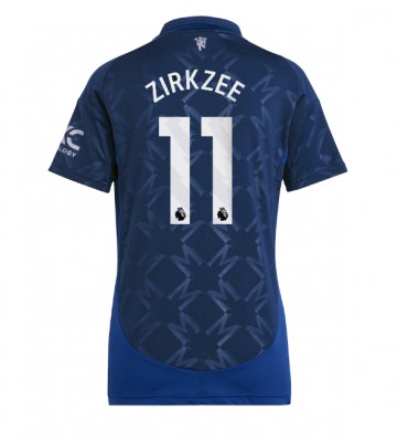 Manchester United Joshua Zirkzee #11 Segunda Equipación Mujer 2024-25 Manga Corta